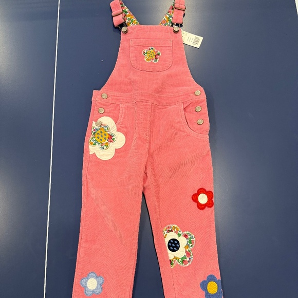 Size 6-7 MB Pink Flower Long Overalls NWT